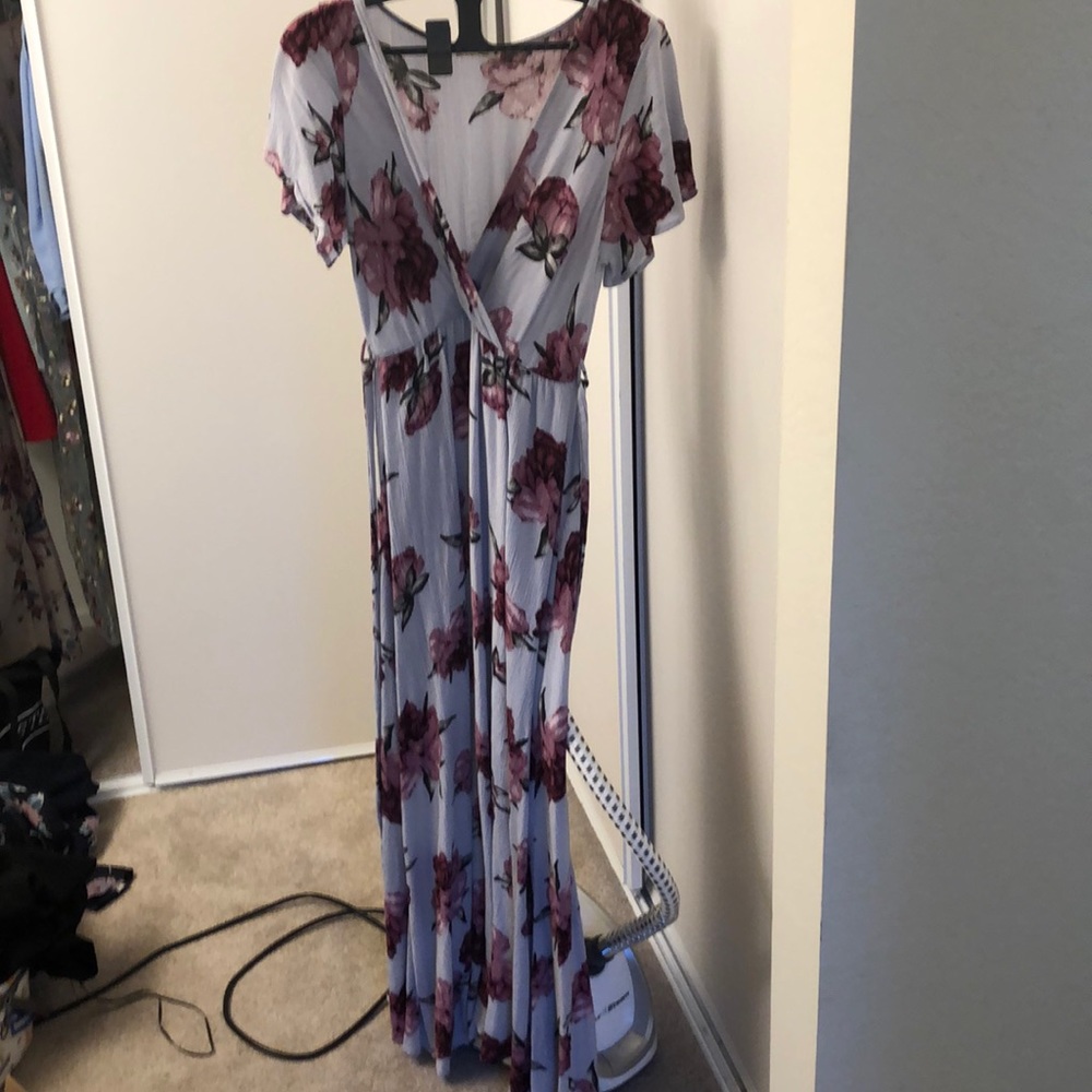 Purple floral maxi dress!